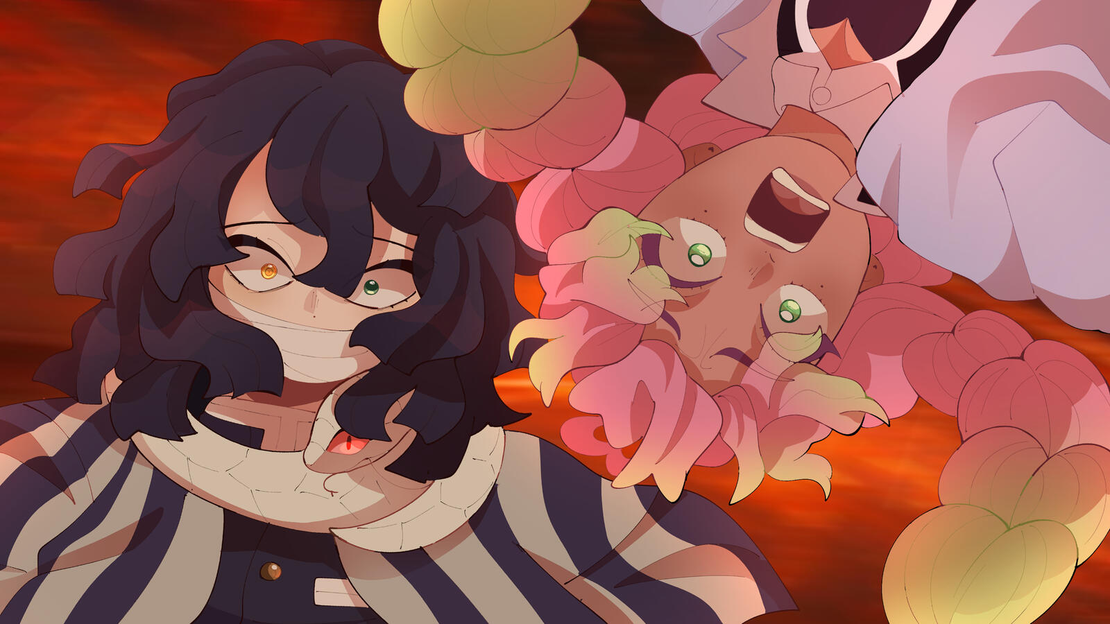 Falling | 10 x 6 in (2025) This is a still from one of my animated fan projects starring the cast from Demon Slayer Clip Studio Paint