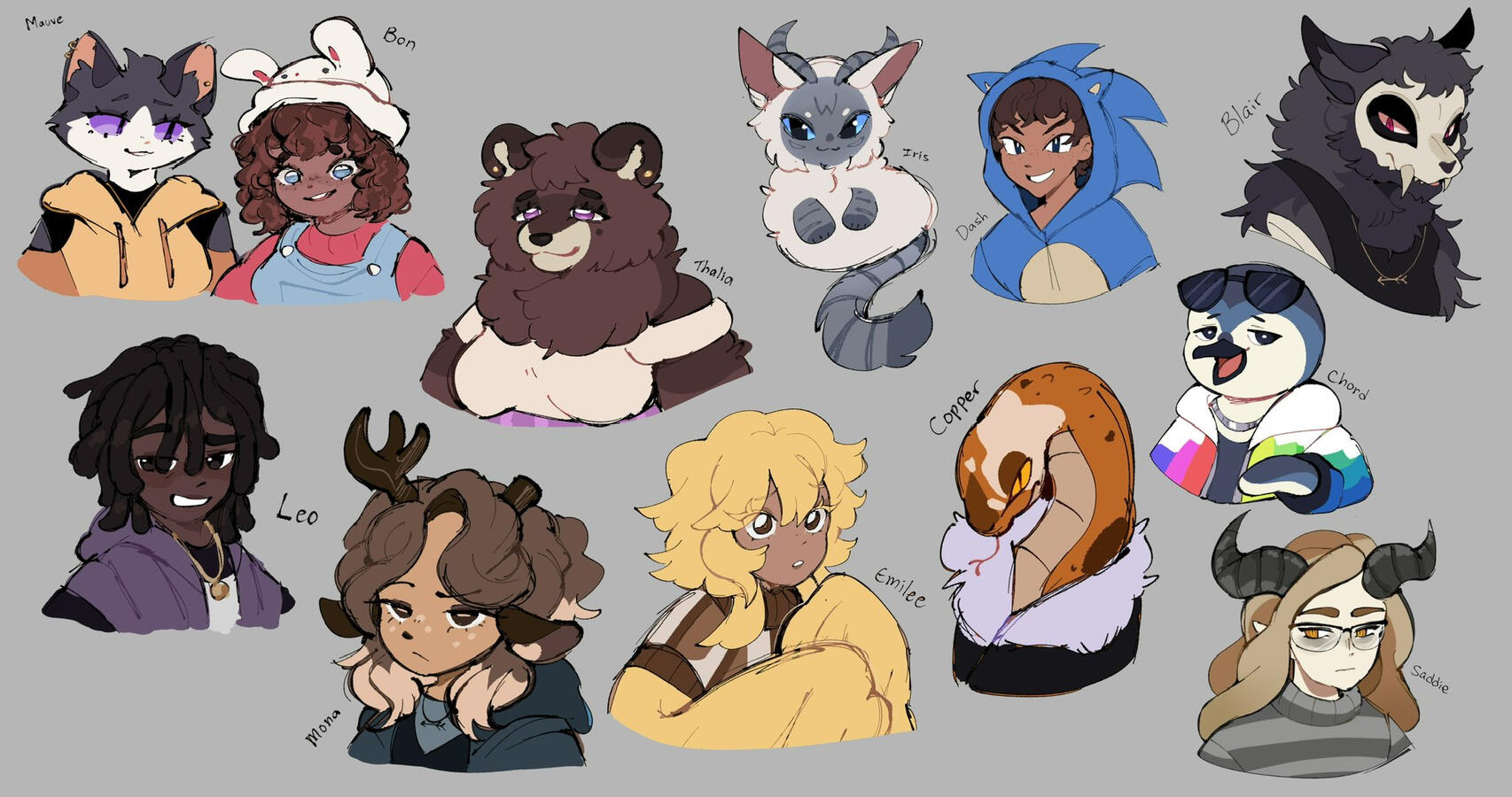 Isles NPC Characters | 8 x 14 in (2026) These designs were created based on NPC's from a collaborative story Clip Studio Paint